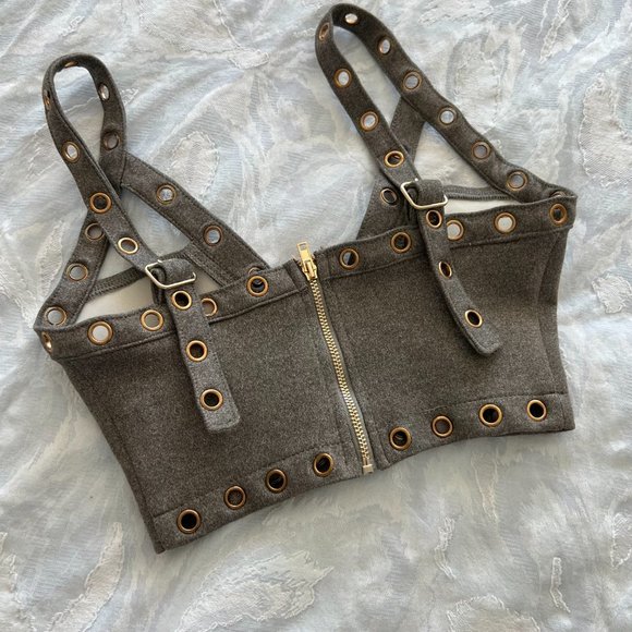 Oh Polly Grey Suedette Skirt Set - Picture 8 of 10